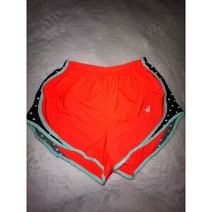 Varsity Running Shorts Women's‎ Small Neon Coral Polka Dot Athletic Gym